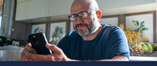 Man looking at mobile phone